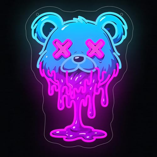 Image of Ice Bear Neon Sign, USB Powered LED Light for Room Decor | Cute Animal Wall Decor for Bedroom, Kids Room, Game Room, Party Decoration and Bear Lovers Gift
