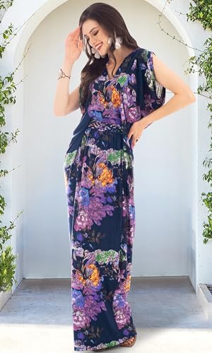 Image of KOH KOH Womens Long V-Neck Grecian Goddess Wedding Guest Maxi Dress Gown
