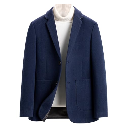 Veste de sport d'affaires homme anti-pli en laine col rabattu