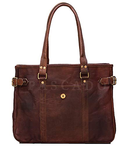 Pascado Large genuine Leather women's tote shoulder handbag shopping top-handle carry on purse bag