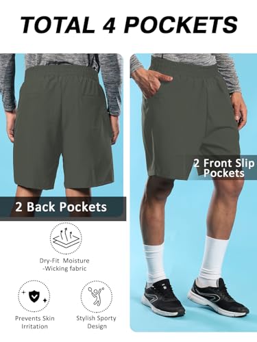 Image of CHKOKKO Men Shorts for Gym Sports or Running | Dry-Fit Fabric Single Layered Active Summer Workout Wear Knee Length Regular Fit | Elastic Waist with Front and Back Pockets