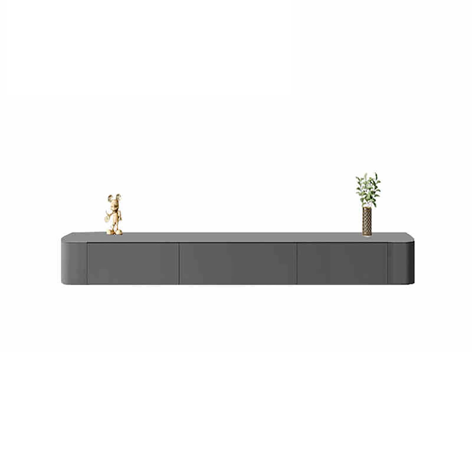 Support TV mural avec porte à rabat et tiroirs pour console multimédia
