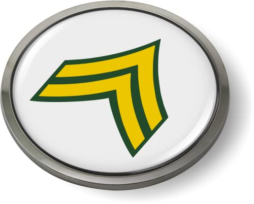 Image of US Army Rank Insignia CAR Emblem Chrome Metal Bezel - Corporal E-4 (CPL) | Official U.S. Army Licensed Product, 3D Domed, Enlisted Soldiers Badge, Sticker, made by BestLicensePlateFrames