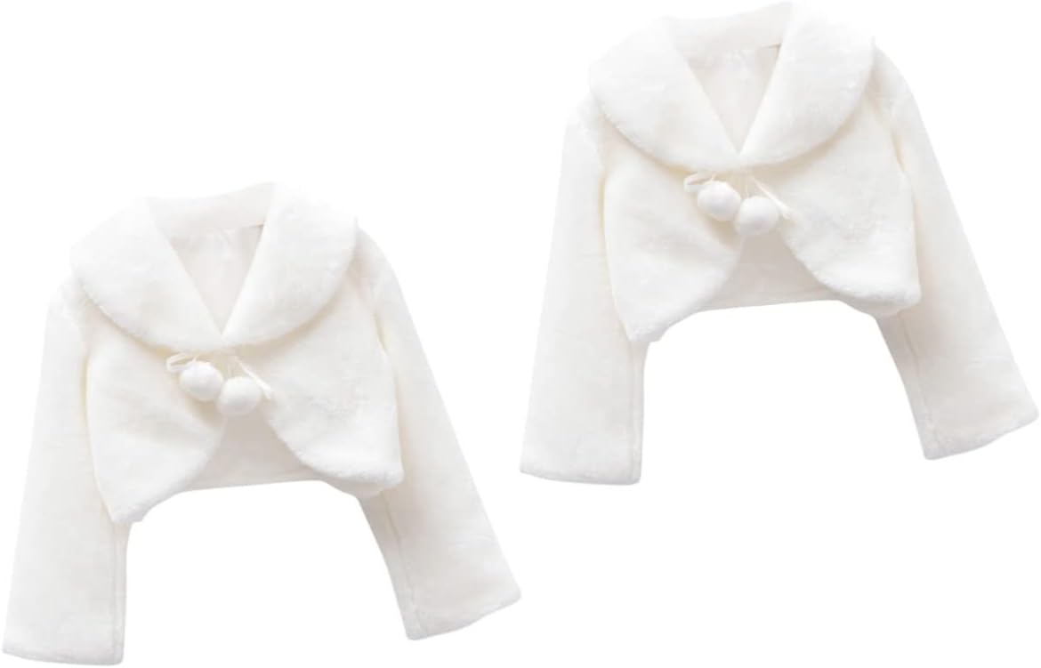 2 Pcs Girls Winter Coat Flower Children Tippet Warm Scarf for Boys and Girls Stylish Dress Shawl