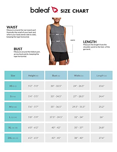 Baleaf Women's Workout Tank Tops Sleeveless Running Atnletic Shirts Activewear Gym Tops Gray Size L #TOP5