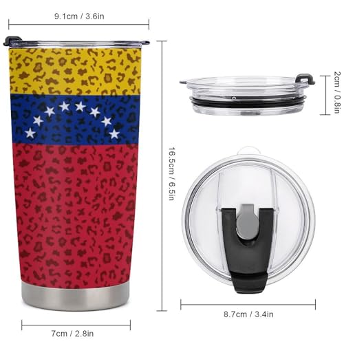 Posavasos para auto con diseño de bandera Venezuela y estampado leopardo miniatura 2