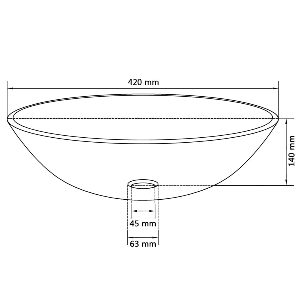 Lavabo de cristal templado transparente lavabo de mesa baño 42 cm transparente 02_0002519
