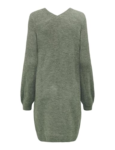 JdY Damen Jdy elanora L/S V-hals kjole Knt Noos Kleid, Kalamata /Detail:melange, L EU