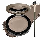 Cool-Toned Grey Contour Powder Palette with Mirror & Makeup Brush Set – Long-Lasting Taupe Matte Finishing for Fair Pale Skin, Multi-Purpose Nose & Face Sculpting Kit, Travel-Friendly Compact