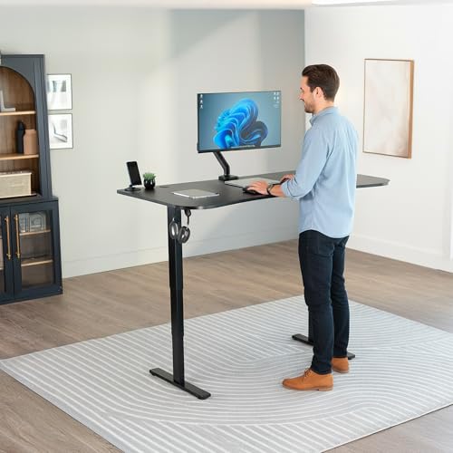 Electric standing desk walnut premium