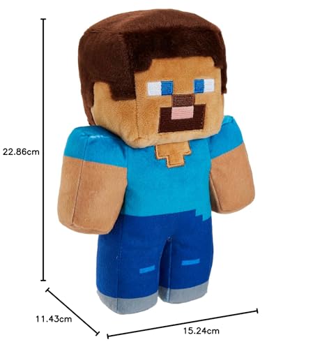 Mattel Steve Minecraft - Plüschfigur 21 cm, kuschelig & ideal zum Sammeln, Geschenk für Minecraft-Fans ab 3 Jahren, HHG11