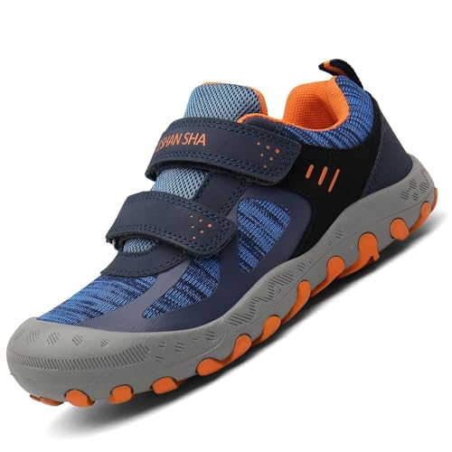 Mishansha Unisex Ligero Zapatillas de Deporte para Niños Niñas Sneakers Transpirable Cómodos Zapatos Casuales, Trek Azul Oscuro 26