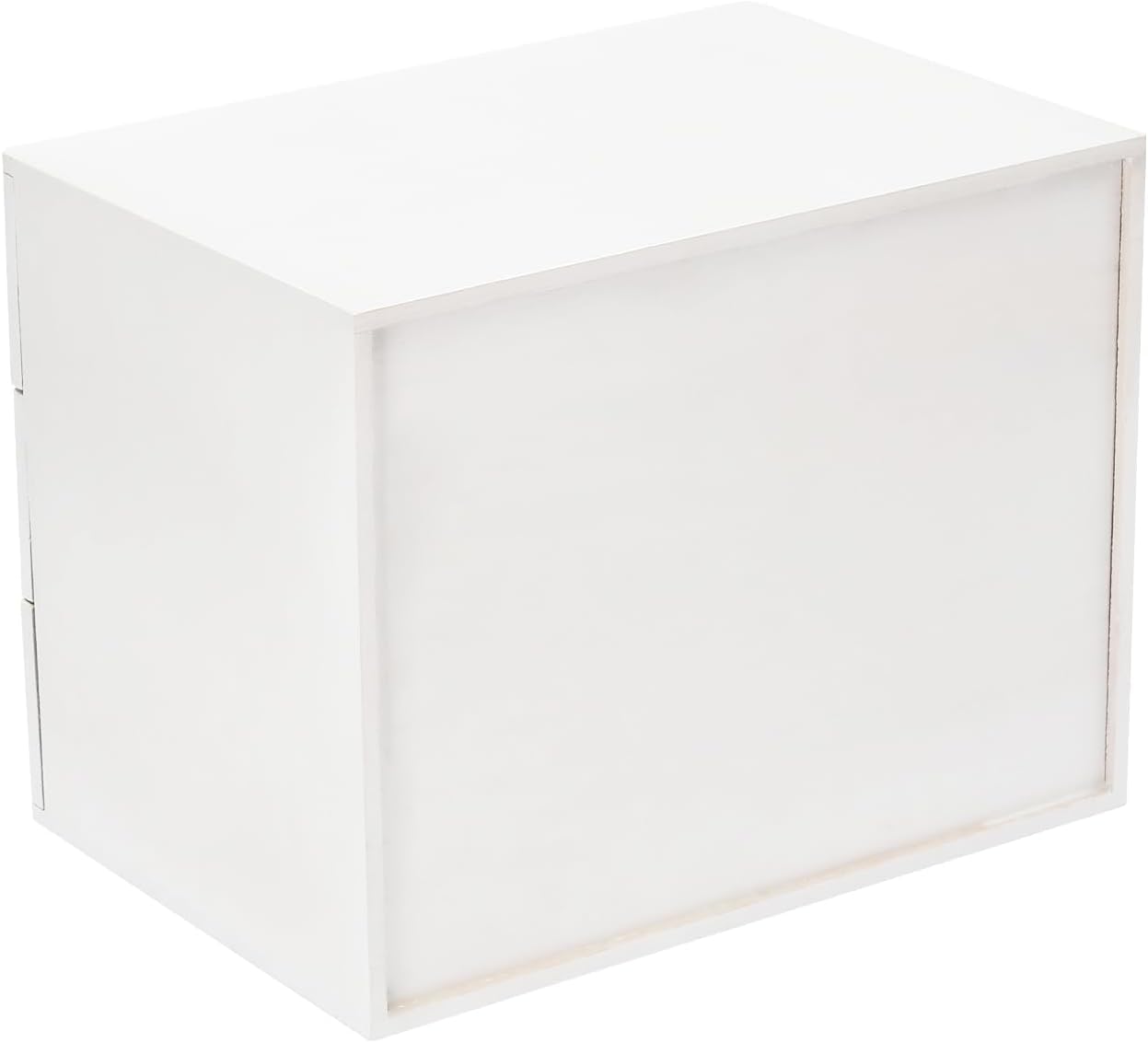 Organizer da Scrivania in Legno con Serratura E Cassetti - Elegante Contenitore da Scrivania per Articoli da Ufficio, Carta, Gioielli, per Organizzare Cassetti E Ripiani White 3 Tiers
