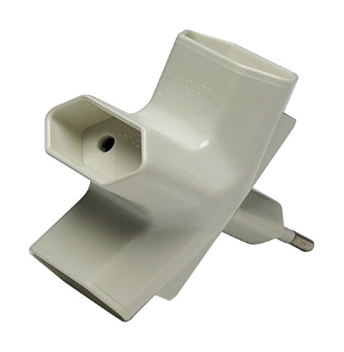 FAMATEL – Adaptador Enchufe Triple | TT | Lateral | Espiga 4 mm | 10A | 250V | Blanco Marfil