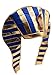 Nicky Bigs Novelties Pharaoh Mask Latex Over‑Head Egyptian King Tut Headdress in Gold & Blue with Detachable Cloth Headpiece One Size Adults Halloween & Cosplay