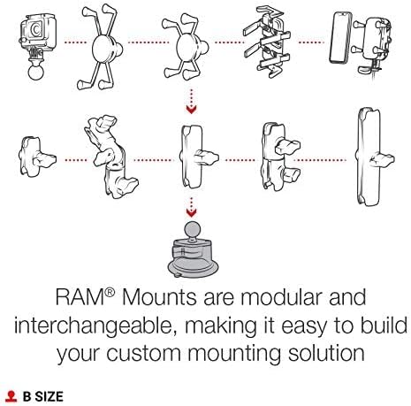 RAM Mounts Twist-Lock Suction Cup Base with Ball RAM-B-224-1U with B Size 1" Ball for Vehicle Windshields
