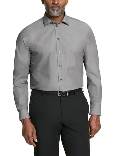 Unlisted by Kenneth Cole mens Regular Fit Solid Dress Shirt, Graphite, 16 -16.5 Neck 32 -33 Sleeve Large US