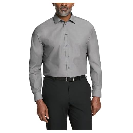 Unlisted by Kenneth Cole mens Regular Fit Solid Dress Shirt, Graphite, 16 -16.5 Neck 34 -35 Sleeve Large US