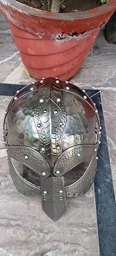 Casco medievale Njord | Casco vichingo naso in acciaio calibro 18 | miglior regalo per Halloween