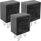 3-Pack HFV6 012H-TR Relay - 30A 12VDC 4-Pin SPST Automotive Relay - Compatible with Chery, Great Wall, VW Vehicles (2010-2020) - Fixes A/C Failures & Blower Motor Issues