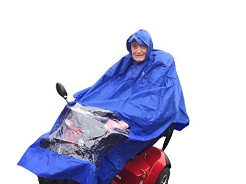 Poncho imperméable bleu : cape de protection pour mobility scooter