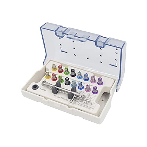 Ducalmoral Dental Implant Prosthetic Universal Wrench Kit 10-70Ncm Ratchet Drivers Dental Implant Repair Tool Kits Wrench Kit With Drivers Hand Use (16 Drivers B Type) #TOP1