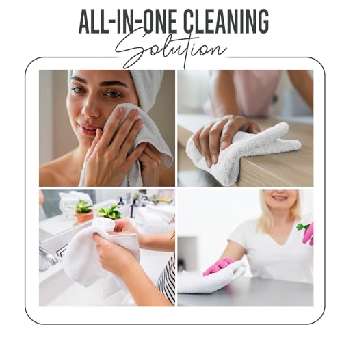 Image of DAN RIVER 24 Pack Wash Cloths for Showering [12x12] - 100% Cotton Washcloths Premium Quality Flannel Face Cloths for Bathroom, Highly Absorbent and Soft Feel Wash Clothes, Gray