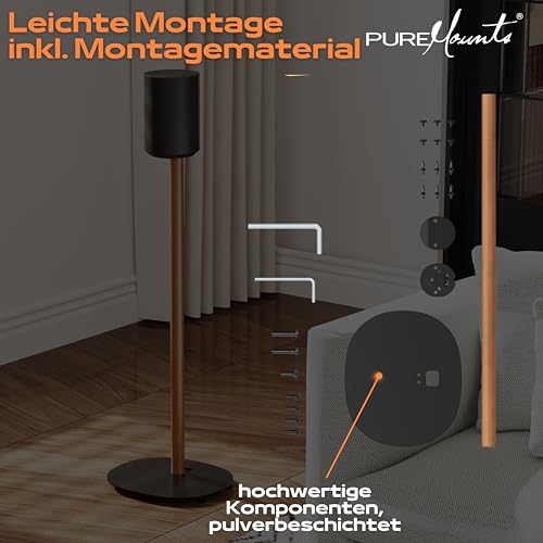 Soporte de altavoz con gestion de cables interna y base estable negra de 5kg para Sonos 6