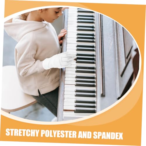 2PCS Kids Elastic Gloves for Stage Performance Soft Fabric White Costume Gloves for Boys and Girls for Parties Pageants and Ceremonies3