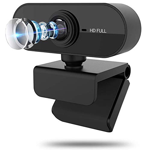 1080P HD Webcam with Microphone, Webcam for Laptop or Desktop Webcam, USB Computer Camera, Gaming Conferencing, 110-Degree Widescreen Web Camera with 360° Rotat Black