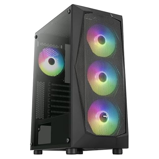 Aerocool FALCONV2BK, Caja PC ATX, Frontal Mesh, Cristal Templado, 4 Ventiladores ARGB 12cm, Negro | Ya disponible en tu tienda friki favorita! En mundofriki.es!