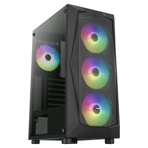 Aerocool FALCONV2BK, Caja PC ATX, Frontal Mesh, Cristal