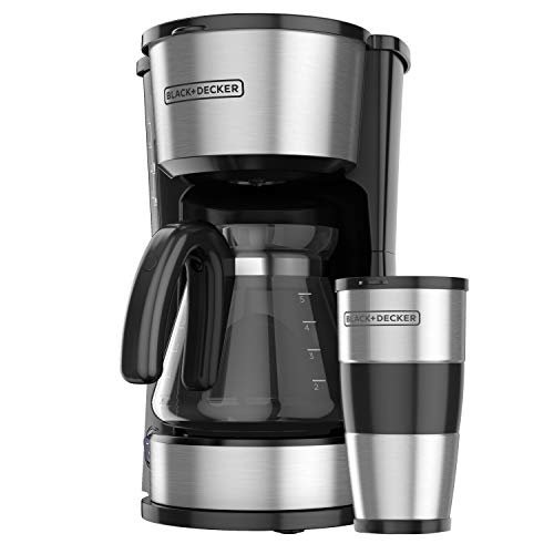 Cafetera Black\u0026Decker Programable de 12 Tazas, Jarra de Acero Inoxidable,  CM2035BD