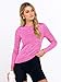 ANRABESS Womens Long Sleeve Workout Quick Dry Fitted Yoga Gym Athletic Shirts Hot Pink X-Small