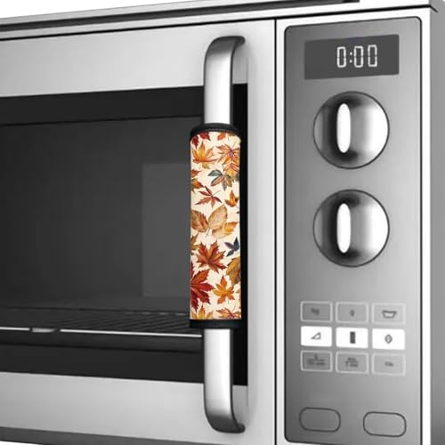Image of Maple Leaf 6 Pcs Refrigerator Door Handle Covers Kitchen Appliance Decor Handles Washable Fridge Handle Covers for Fridge Microwave Stove Dishwasher Fall Decoration
