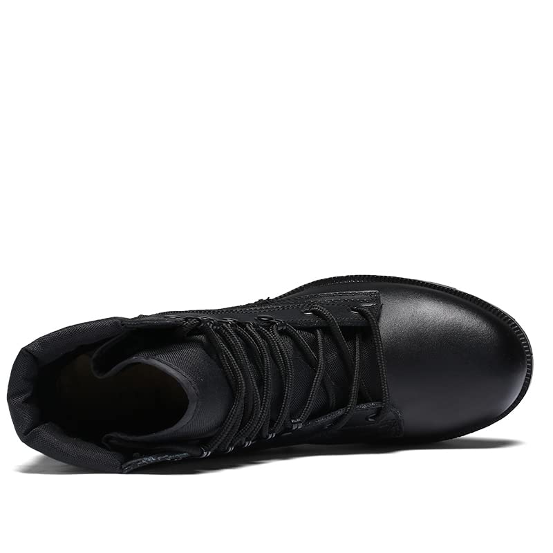 Men's Military Tactical Work Boots Side Zipper Leather Motorcycle Combat Boots Desert Combat Men Outdoor Boots for Hiking Climbing2