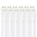 LUXRITE 4FT LED Tube Light, T8, 18W (32W Equivalent), 6500K Daylight, 2200 Lumens, Fluorescent Light Tube Replacement, Direct or Ballast Bypass, ETL Listed (12 Pack)