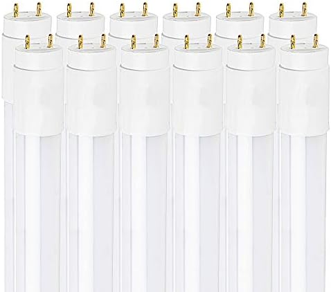 LUXRITE 2FT LED Tube Light, T8, 11W (17W Equivalent), 3000K Soft White, 1100 Lumens, Fluorescent Light Tube Replacement, Direct or Ballast Bypass, ETL Listed (12 Pack)