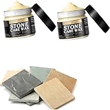 2x Stone Care Wax,Lucidante Per Pietre Di Alta Qualità Con Effetto Lucido,ef Ficace Strumento Per Lucidare Il Quarzo Con Finitura Liscia, Cer A Professionali Per La Cura Del Marmo Per Parete Pavimenti