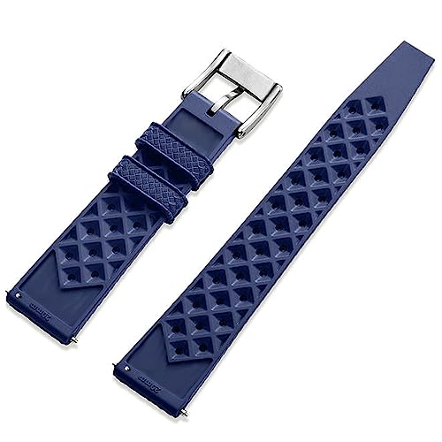 Niziruoup Fluororubber Watch Strap with Quick-Release Fastener, Tropical Style, Soft FKM Rubber Strap for Watches, Universal Replacement Strap, 18mm, 20mm, 22mm, Men and Women