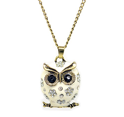 KATGI Fashion Lovely White Owl Long Chain Necklace