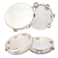 YAYUZEST 4 Inch Single Row Jingles Tambourine Hand Held Drum for Adults — image 5