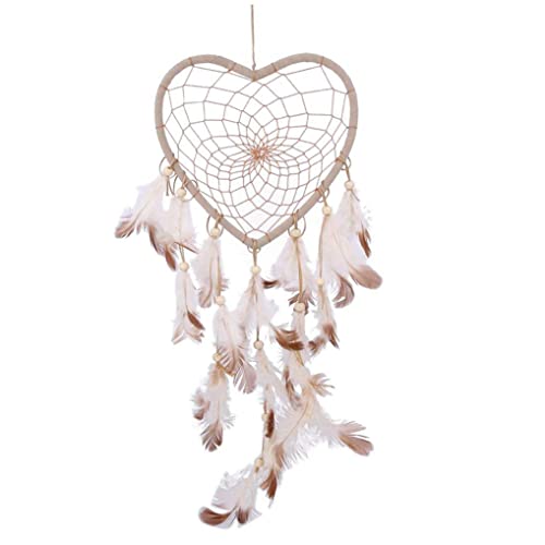 Attrape-rêves en Forme de cœur, Pendentif en Plumes, Pendentif Auto, décoration Murale, Carillon.