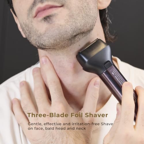 Image of Aesfee Beard Trimmer Kit for Men 5-in-1 Electric Foil Shavers Adjustable Hair Clippers Haircuts Set Waterproof Wet and Dry - Comfort Body Nose Ear Hair Trimmer Razors USB-C Charge Dock