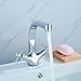 Produktbild Doppelhebel Waschtischbatterie Zweigriff Waschtischarmatur Retro Cross Bad Mischbatterie Silber Waschtisch Armatur Zweigriffmischer Waschbecken Wasserhahn Messingkern Chrom