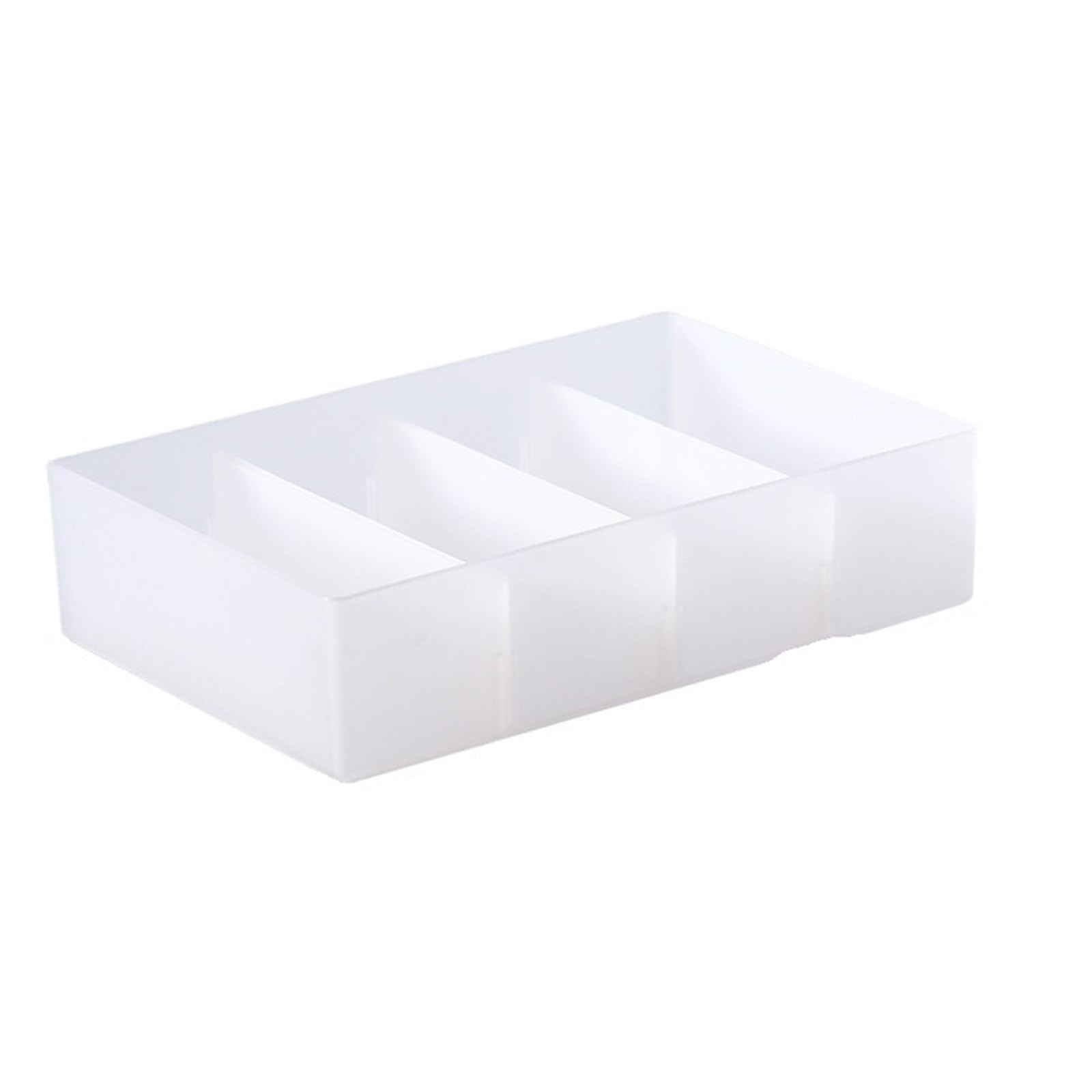 ZHSOAO Adjustable Drawer Storage Box Plastic Clear Organizer Holds With Divider for Bras, Socks, Underwear(L)