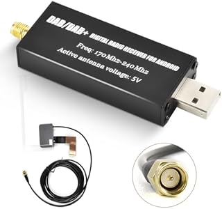 Podofo DAB/DAB+ adapter do odbiornika radiowego cyfrowy odbiornik tunera DAB+ z anteną+zestaw szklanej anteny SMA+USB 2.0 dla Dongle Moduł DAB uniwersalny do radia samochodowego Android