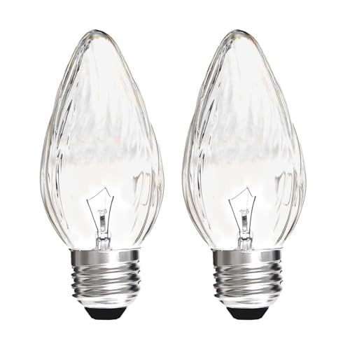 F15 40W Incandescent Light Bulbs, Daylight White 5000K,ge Light Bulbs 40 watt,Dimmable,E26 Medium Base,Vintage Wrinkle Glass Cover
