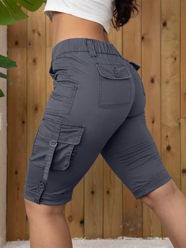 Flamingals Hiking Shorts for Women Flap Pocket Design Bermuda Cargo Shorts 2025 Trendy2