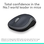 Logitech M185 Wireless Mouse, 2.4GHz with USB Mini Receiver, 12-Month Battery Life, 1000 DPI Optical Tracking, Ambidextrous PC/Mac/Laptop - Swift Grey - Image 2